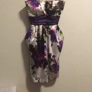 Floral strapless dress